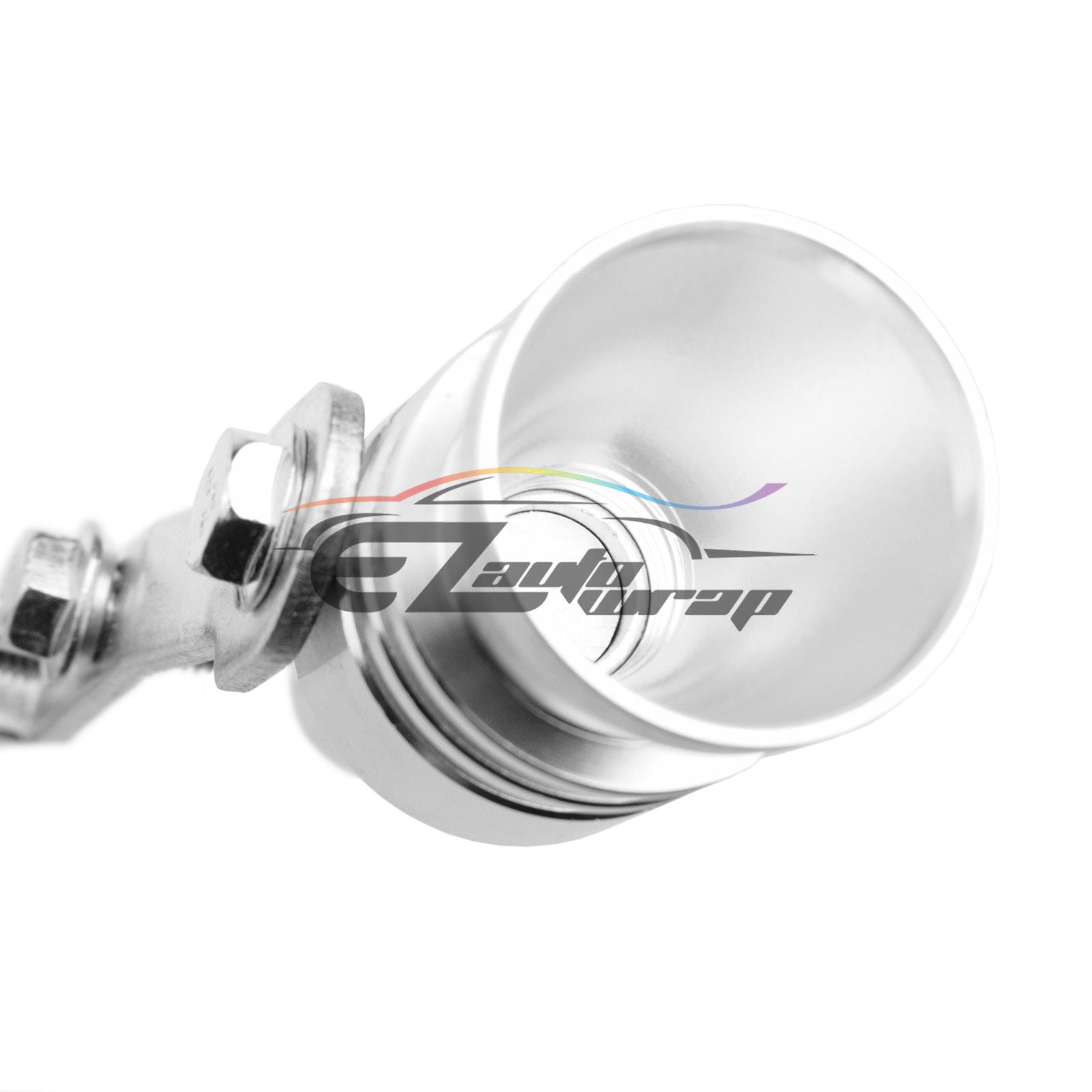 Silber + Schwarz LanCo Turbo Whistle Auspuffrohr BOV Aluminium-Simulatorventil abblasen 