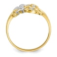 thumbnail image 3 of Primal Gold 10 Karat Yellow Gold and White Rhodium-plated Cubic Zirconia Angel with Hearts Ring, 3 of 6