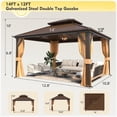 thumbnail image 3 of Hommow 12' X 14' Hardtop Gazebo Aluminum Frame Gazebo with Galvanized Steel Double Roof, 3 of 12