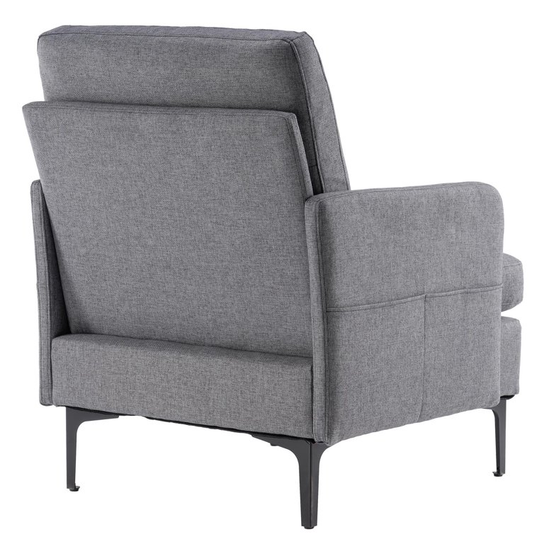 Ktaxon Fabric Armchair, Mid-Century Accent Chair with Side Bags