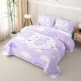 thumbnail image 3 of meiyoeat Cloud Stars Initial D Quilt Full,Purple Rainbow Heart Print Full Bedspread Sets For Girl,3 Pieces, 3 of 7
