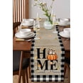 thumbnail image 4 of Ldtrchee Fall Home Table Runner 36 Inches, Black White Plaid Pumpkins Owl Thanksgiving Bed Runner Dresser Scarves Tabletop for Indoor Outdoor Parties/Ceremony/Banquet, 13"x 36", 4 of 8