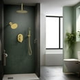 thumbnail image 4 of EVERSTEIN 10 inch Dual Shower Faucet System Set Round Rain 360°Adjustable Shower Head with Handheld Shower CUPC 2.5 GPM Valve, Brushed Gold, 4 of 9