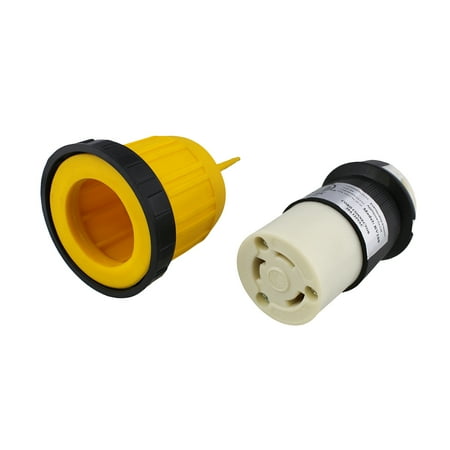Power Cord Lock - ABN L5-30R Connector w/ Twist Lock Inlet Plug Power Cord Cover & Ring 30A 125V