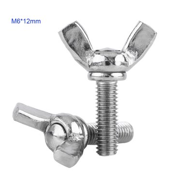 10 Pcs M6 304 Stainless Steel Wing Butterfly Screws Bolts Wing Bolt Machine Fastener Thumb Hand Screws (M6-1.0 X 35mm