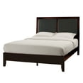 thumbnail image 4 of Newboti Furniture Espresso Finish Queen Size Bed Faux Leather Upholstered Button-Tufted Headboard Contemporary Design Bedroom Furniture NO.44649, 4 of 7