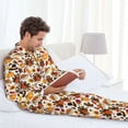 thumbnail image 6 of Uemuo turkey hat Pumpkin Pattern 2-Piece Loungewear Set - Men’s Soft Sleepwear, Cozy Winter PJs, Comfy Sleep Set-X-Large, 6 of 7