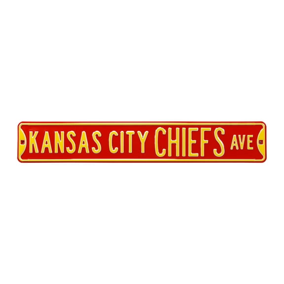 Red Kansas City Chiefs 6" x 36" Steel Street Sign