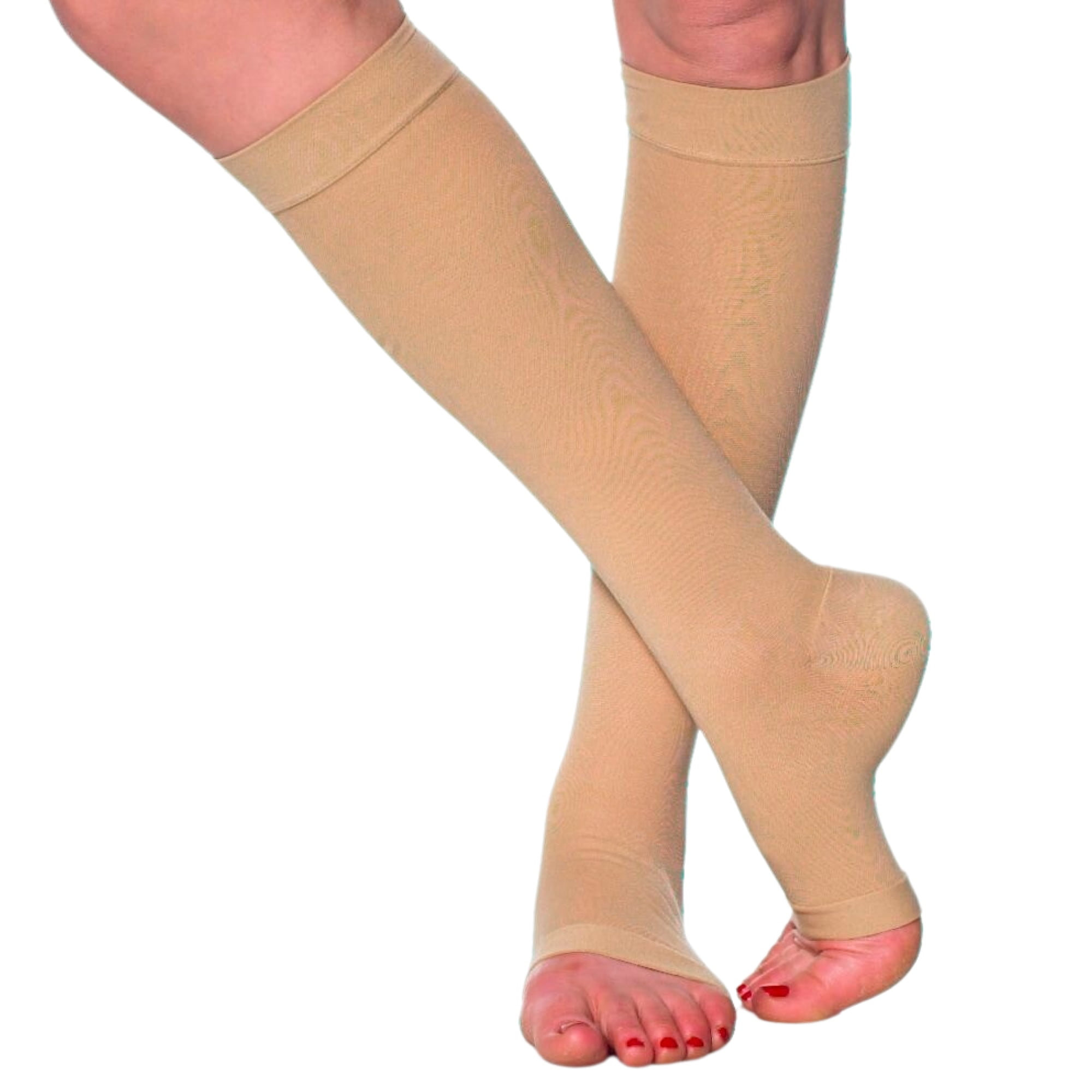 2XL Unisex Compression Stockings for Diabetic and Edema 20-30mmHg - Beige,  2XL 