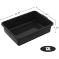 thumbnail image 2 of 13 L Plastic Commercial Bus Box, 12-Pack Bus Bins for Restaurant, Black, 2 of 7