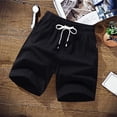 thumbnail image 2 of TNOBHG Men Trousers Men Knee Length Shorts Drawstring Elastic Waist Solid Color Loose Pockets Plus Size Soft Breathable Sports Jogging Beach Shorts Solid, 2 of 8