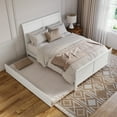 thumbnail image 3 of Portland Queen Wood Platform Bed with Footboard & Twin XL Trundle in White, 3 of 10