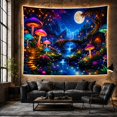 thumbnail image 6 of Nocturnal Stone Arch with Bridge Spanning Gently Flowing, Mystical Fantasy for Space Lovers, Galaxy Room Decor, Mother'S Day Gift, Tapestry Wall Hanging for Bedroom and Dorm, 6 of 7
