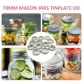thumbnail image 4 of Hieromout 12 Sets Canning Jar Lids Type Jar Lid Cap Rings Set Reusable Canning Lid Cover Tinplate Regular Mouth Jar Lids for Home Kitchen Silver, 4 of 10