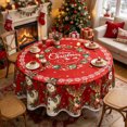 thumbnail image 4 of Christmas Round Tablecloth,Festive Xmas Table Cover,Decorative Round Cloth for Holiday Dining Party Kitchen Home Decor,59.8"(H), 4 of 6