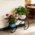 thumbnail image 4 of 2 Tier Stand,Metal Flower Stand Indoor Outdoor,Anti-Rust Iron Shelf,Round Flower Pot Stands for Multiple Plants,Display Rack Potted Holders for Garden Home Decor(Black), 4 of 5