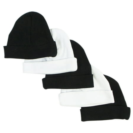 

Bambini Black & White Newborn Baby Caps 5pk (Baby Boys Or Baby Girls Unisex)