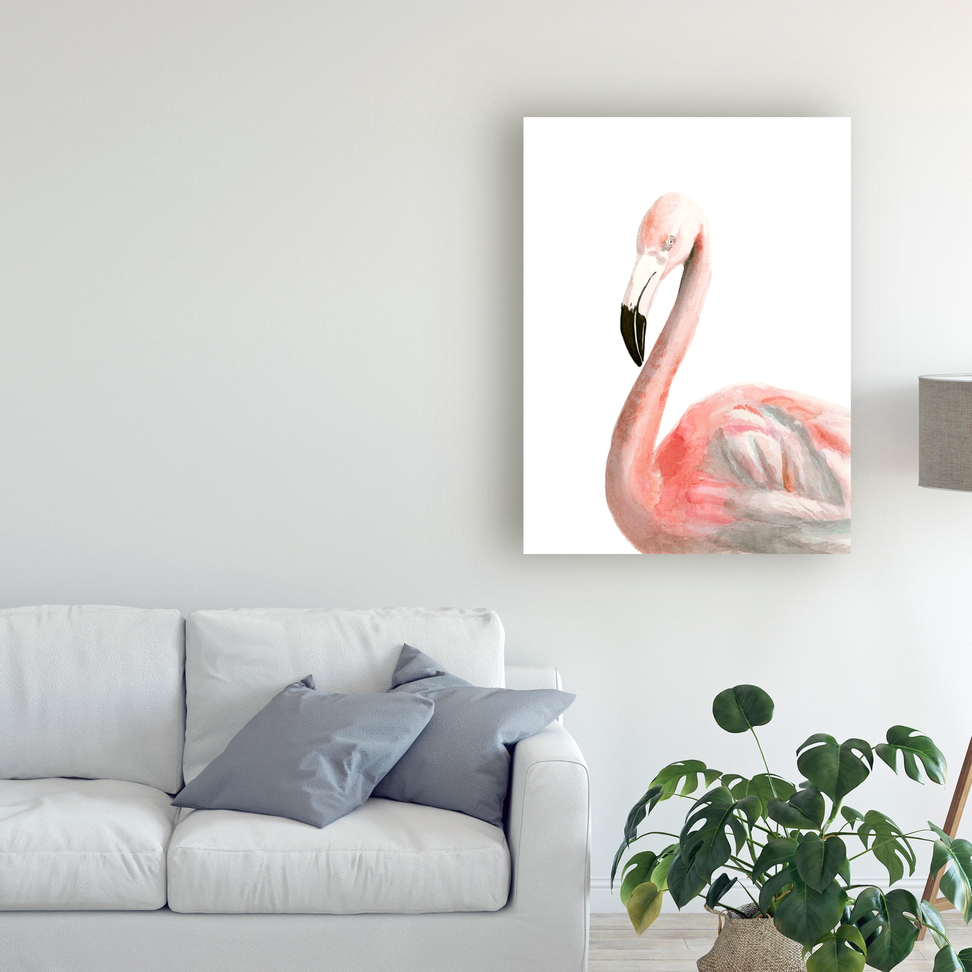 Trademark Fine Art 'Watercolor Flamingo' Canvas Art by Naomi McCavitt