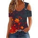 thumbnail image 1 of Blusas de Manga Corta para las Mujeres Sexy Frío Hombro Suéter Cuello en V Top Sólido, Blusas para las Mujeres Casual, 1 of 5