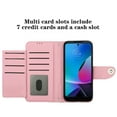 thumbnail image 2 of for Motorola Moto G Play 2023 Wallet Case, Elegant Card Holder Cash Slot PU Leather Kickstand Wrist Strap Wallet Shockproof Protective Flip Women Girls Case Cover for Moto G Play 2023, Pink, 2 of 7
