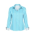 thumbnail image 6 of Vetsdori Womens Long Sleeve Shirts Silk Lapel Button down Satin Striped,Trendy Blouses Casual Tops for Ladies, 6 of 6
