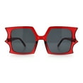 thumbnail image 5 of Womens Bat Wing Shape Plastic Oversized Rectangle Fashion Sunglasses Red - Black, 5 of 8
