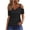 Black, variant on EINCcm Sexy Cold Shoulder Tops for Women 2024 Summer Hollow Out Eyelet Short Sleeve Tshirts Going Out Blouses Ladies Tunic Tops
