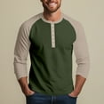thumbnail image 4 of Resicozy 2025 Henley Shirts for Men Raglan 3/4 Sleeve Vintage Baseball T-Shirts Fall Casual Loose Fit Sport Athletic Tee Tops Army Green 2XL, 4 of 9