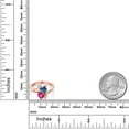 thumbnail image 6 of Gem Stone King 18K Rose Gold Plated Silver Persian Blue Moissanite Pink Created Sapphire Ring for Women (1.63 Cttw, Heart Shape 6MM, Gemstone Birthstone, Size 5), 6 of 6