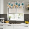 thumbnail image 4 of 2 Pack Valances for Window, Watercolor Flowers Short Curtains for Kitchen Bedroom Living Room, Vintage Tulips Floral Barn Doors Wood Grain Small Window Treatment Valance Drapes 60 x 18 Inch, 4 of 8