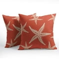 thumbnail image 2 of Summer Beach Starfish Pillow Covers 16x16 Inch Set of 2 Coral Pink Sea Star Throw Pillowcase Cotton Linen Square Decorative Nautical Coastal Themed Cushion Cover for Sofa Bedroom Indoor Outdoor Party, 2 of 6