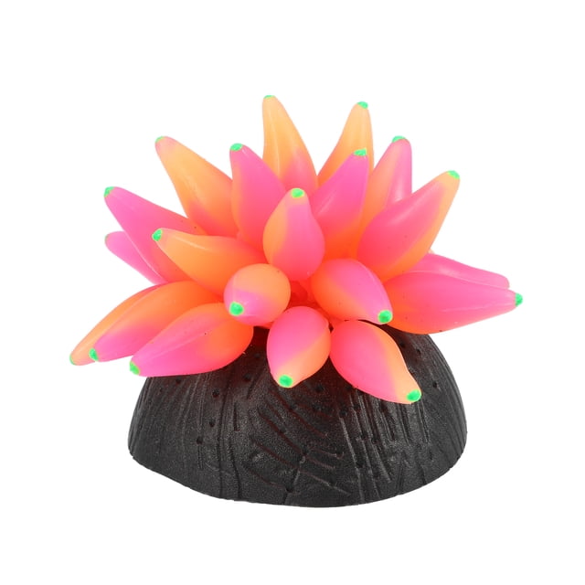 Acuario Simulación Burbuja Coral, Silicona Peces Tanque Decoración, Rosa Rojo