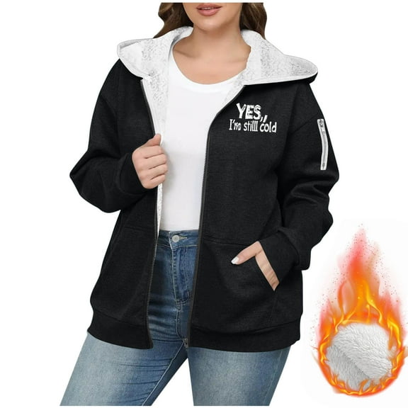 SDNall Plus Size Velvet Jacket - Oversized, Warm & Cozy, Zipper Hood, Perfect for Cold Days