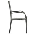 thumbnail image 3 of vidaXL Chaises d'Extérieur Empilables 4 Pcs Gris Rotin Poly, 3 of 5