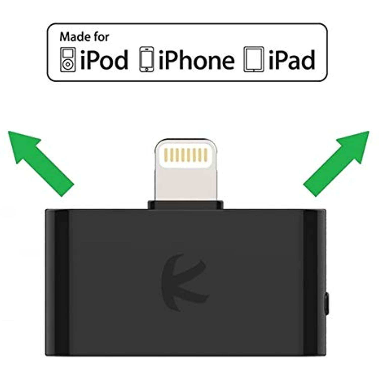 iPod Touch with Lightning Connector PLUS 2 Tiny i10sTwin Bluetooth Stereo Headsets. DIGITAL i10L Bluetooth Splitter Transmitter for iPhone KOKKIA i10L_plus_2i10sTwin iPad 