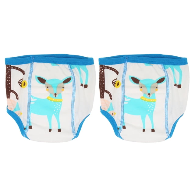 Pantalones de entrenamiento de algodón para bebé, ropa interior lavable con bonito patrón de ciervo de dibujos animados, ropa interior de entrenamiento para orinal, 2 uds.
