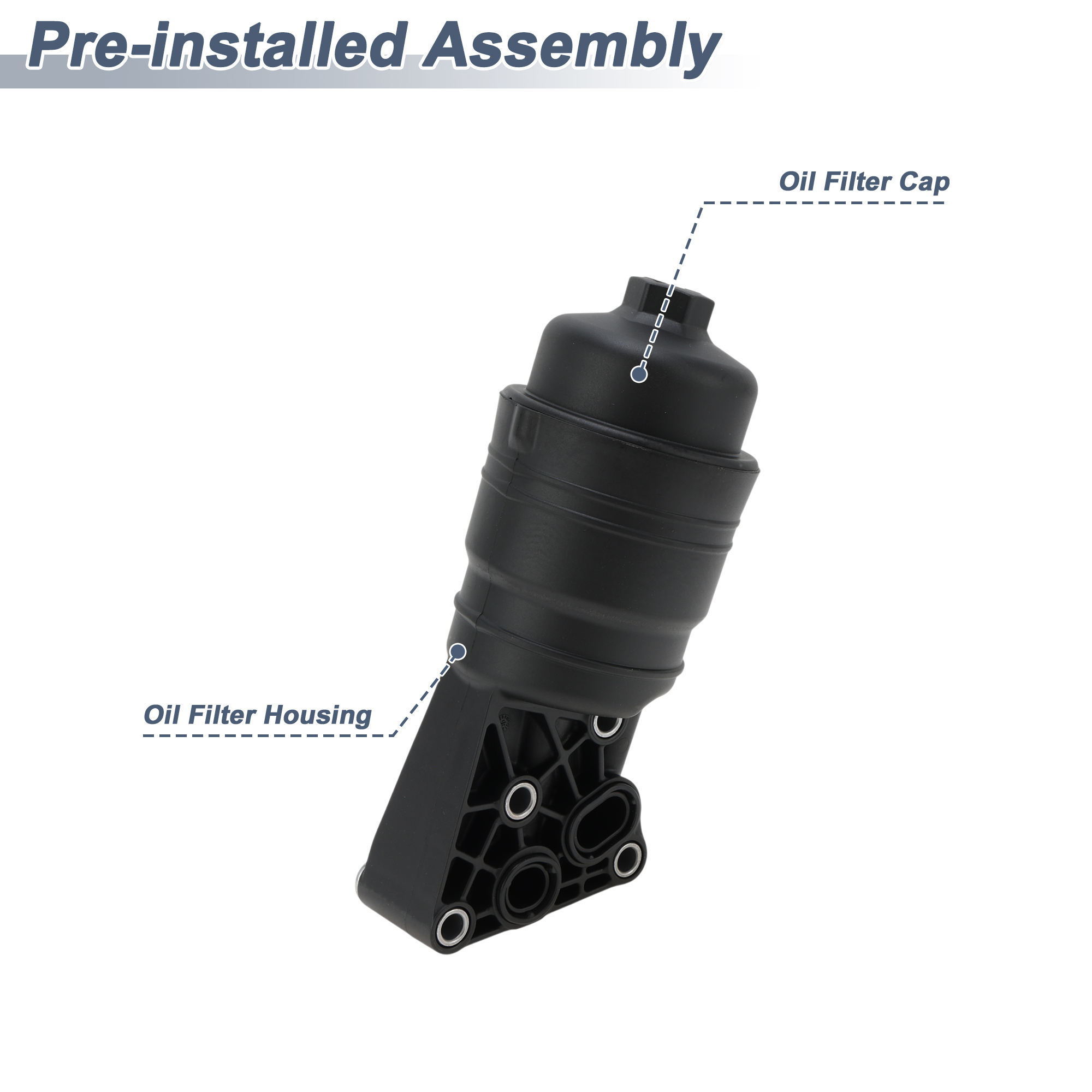 Engine Oil Filter Housing for Hyundai for Genesis 2012-2014 No.263003C701 Transmission Oil Cooler Plastic 1 Pc