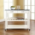 thumbnail image 5 of Crosley 2 Drawer Black Granite Top Kitchen Cart in White, 5 of 6