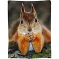 thumbnail image 2 of Ultra Soft Blanket Squirrel Throws Blanket Plush Fuzzy Lightweight Couch Sofa Bed Warm Cozy Flannel Blanket for Kids and Adults Gift 60"X50", 2 of 6
