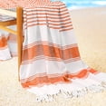 thumbnail image 4 of REGALWOVEN Oversized Striped Beach Towels, Comfort and Quick Dry Towel for Travel, Swim, Camp Orange 40' x 72', 4 of 8