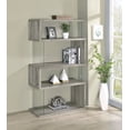 thumbnail image 2 of Emelle 63-inch 4-shelf Glass Panel Bookshelf Grey Driftwood, 2 of 11