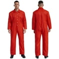 thumbnail image 1 of TiaoBug Combinaison une Pièce Unisexe pour Hommes à Manches Longues Uniforme Salopette Rouge P, 1 of 7