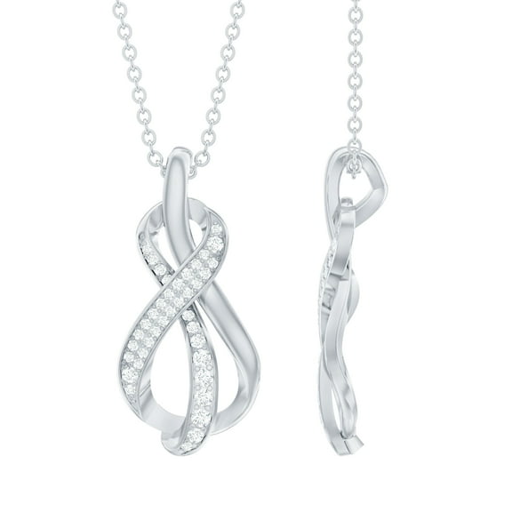 Rosec Jewels Lab Grown Diamond Infinity Pendant with Chain (Ef-Vs Quality) - Ready to Gift for Valentines Day, 925 Sterling Silver