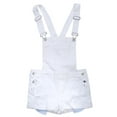 thumbnail image 1 of MixMatchy Women's Cute Junior Size Denim Overall Shorts, 1 of 6