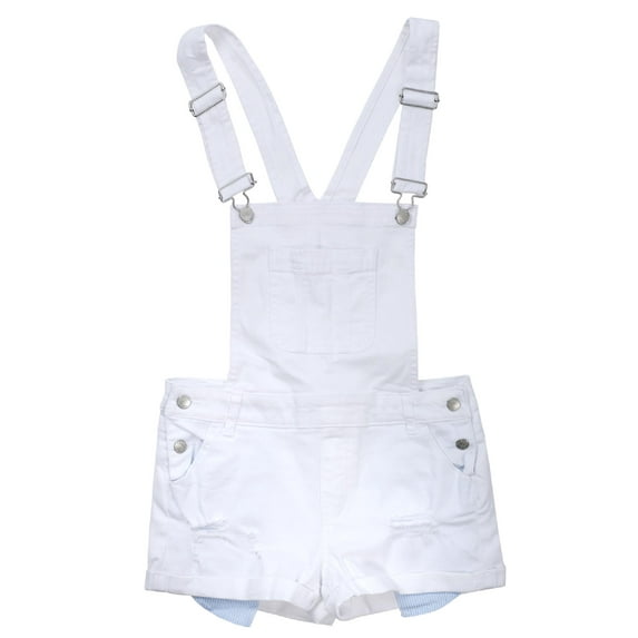 MixMatchy Women's Cute Junior Size Denim Overall Shorts