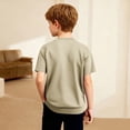 thumbnail image 6 of Cethrio Boys T Shirts, Short Sleeve Pullover Casual Buttons Summer Tops Beige Size 10-12, 6 of 6
