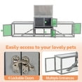 thumbnail image 5 of COZIWOW 94'' Wooden Large Rabbit Hutch with Pull Guinea Pig House Chincken Coop Gray, 5 of 12