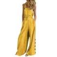 thumbnail image 1 of Daeful Pantalon Grand Sans Manches pour Femmes Combinaison Longue Quotidienne Imprimé Floral Ample une Pièce à Pois Jaunes TTG, 1 of 2