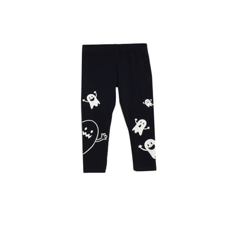 bossini kids toddler girls halloween ghost leggings pants black size 3t 10