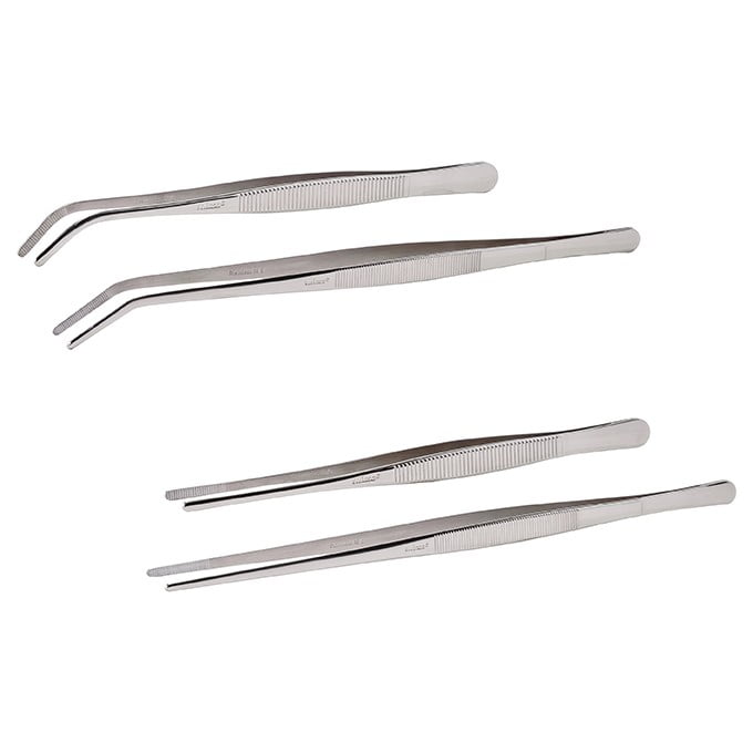 Tweezer tong, curved, 8"